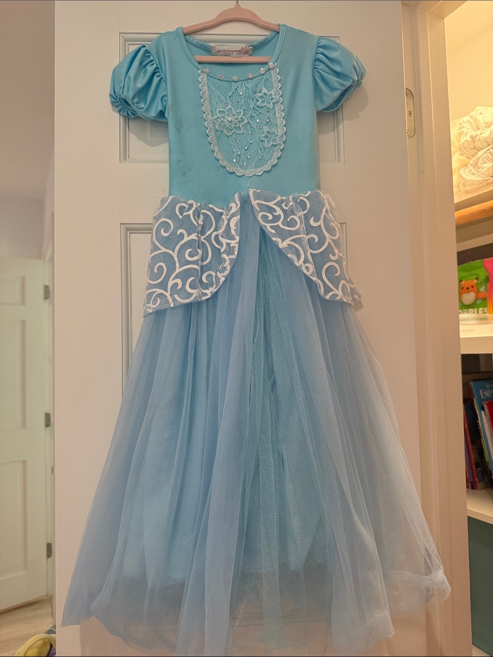Light Blue Princess Tulle Costume Dress - Kids Theater- Cinderella